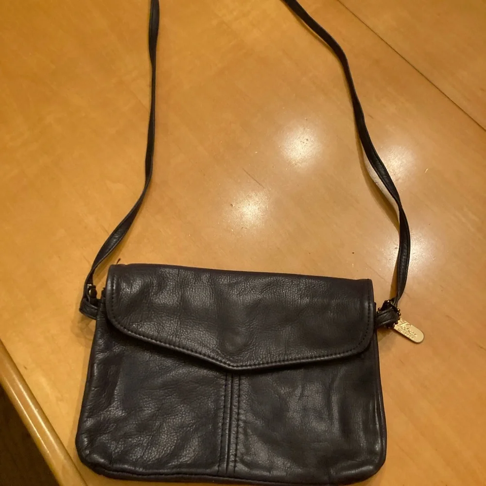 Vintage Charcoal Victoria Leather Co USA Shoulder Bag Soft Leather Purse